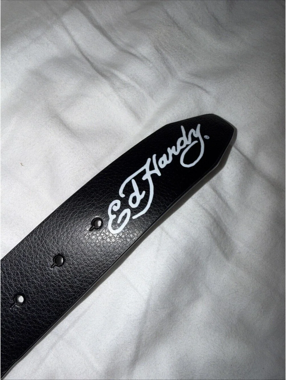 Ed Hardy Size 36 Men's belt Tattoo style Print, With Hammered Rivet Studs New